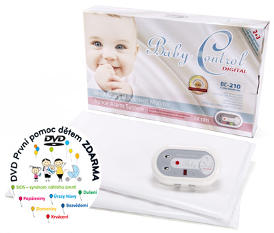 Baby Control Digital BC-210 se dvěma senzorovými podložkami + DVD První pomoc dětem ZDARMA