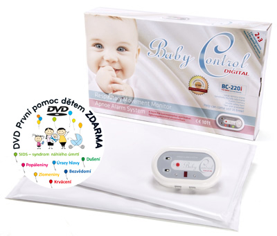 Baby Control Digital BC-220i pro dvojčata se dvěma senzorovými podložkami + DVD První pomoc dětem ZDARMA