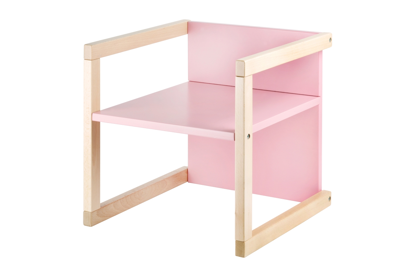 Wood Partner dětská židlička UNIVE 3v1 růžová
