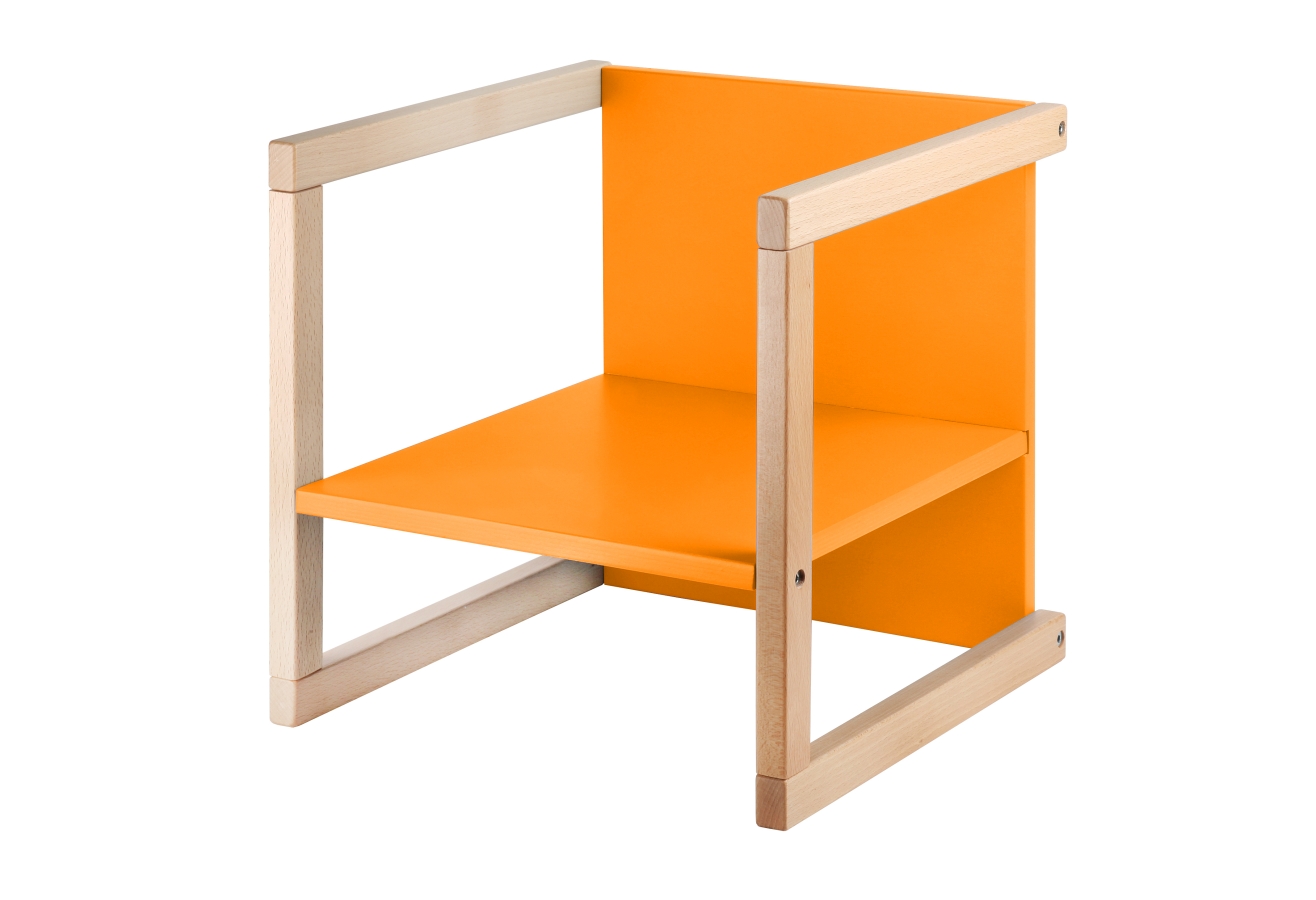 Wood Partner dětská židlička UNIVE 3v1 oranžová