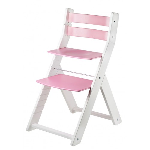 Wood Partner SANDY Studentská rostoucí židle bílá růžová