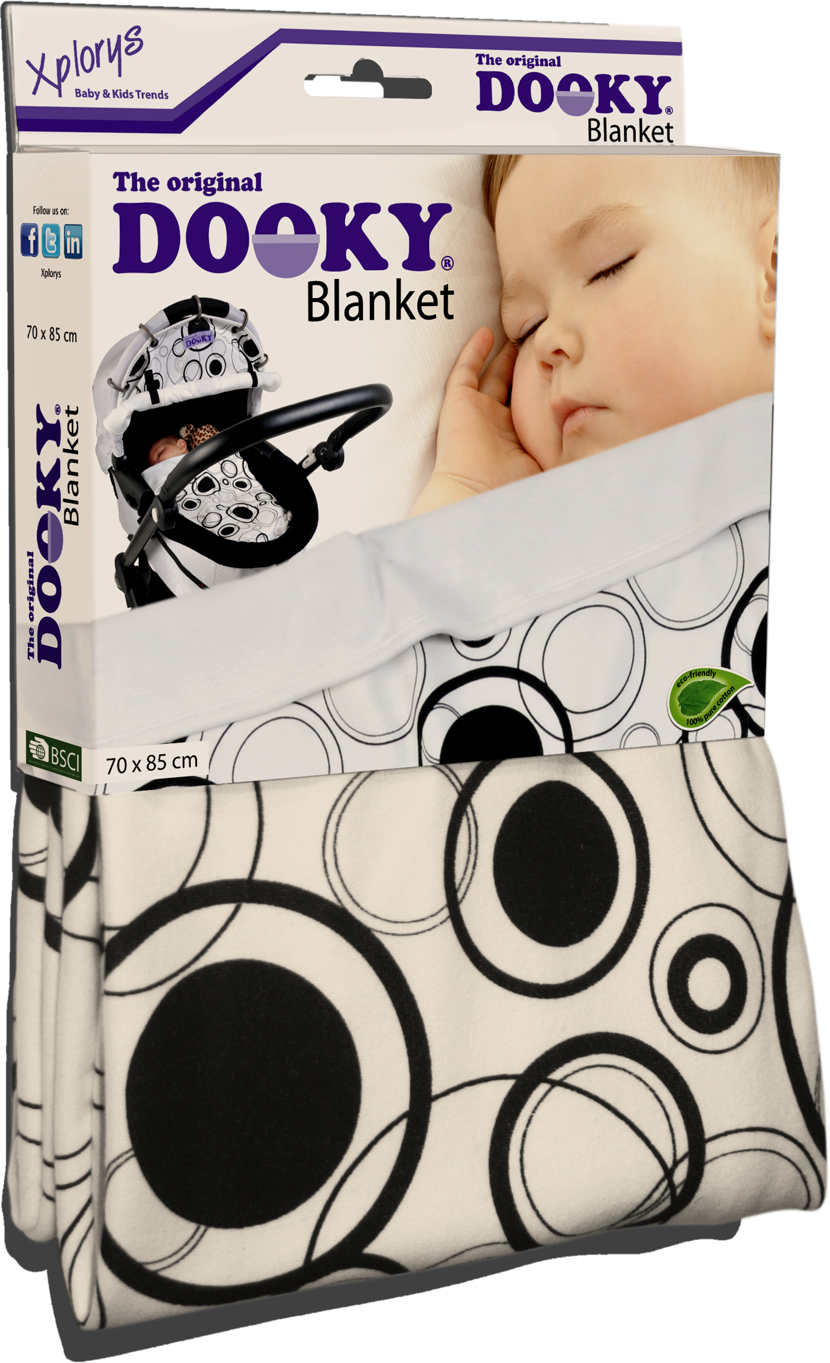 Dooky Blanket deka black circles/creme