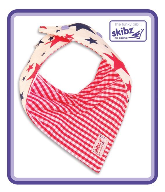 Skibz Doublez tkaná bavlna šátek red&blue stars/red gingham