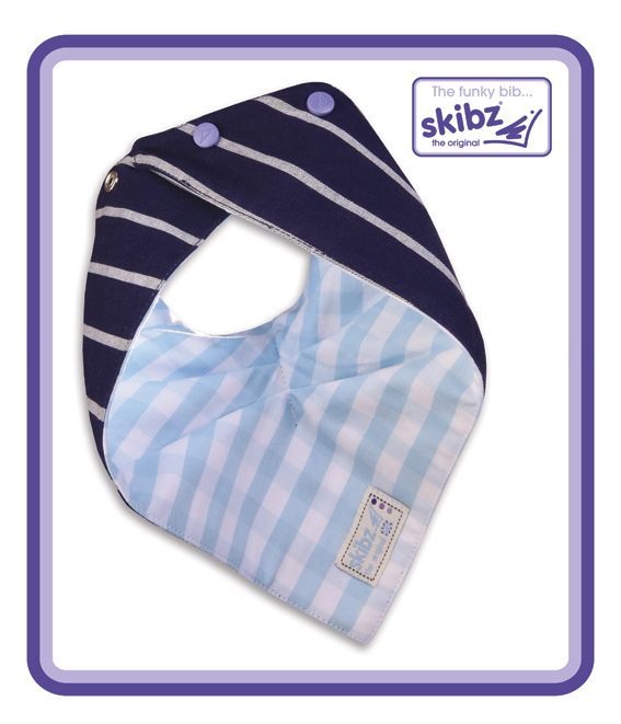 Skibz Doublez tkaná bavlna šátek french stripe/pale blue gingham