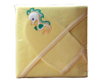 Scarlett Froté ručník s kapucí žlutý