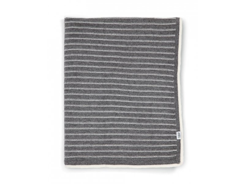 Pletená deka šedé proužky