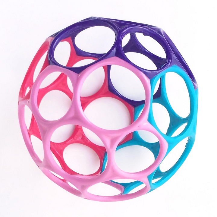 Hračka OBALL 10 cm 0m+, růžovo-fialová