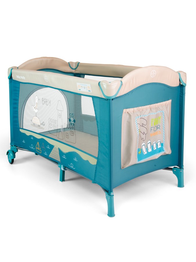 Cestovní postýlka Milly Mally Mirage blue bird