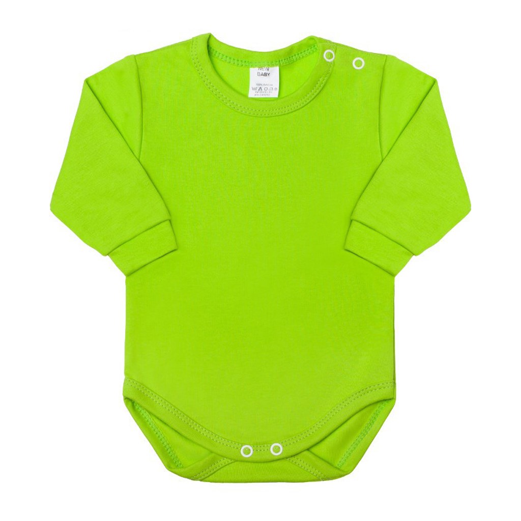 Kojenecké body s dlouhým rukávem New Baby světle zelené