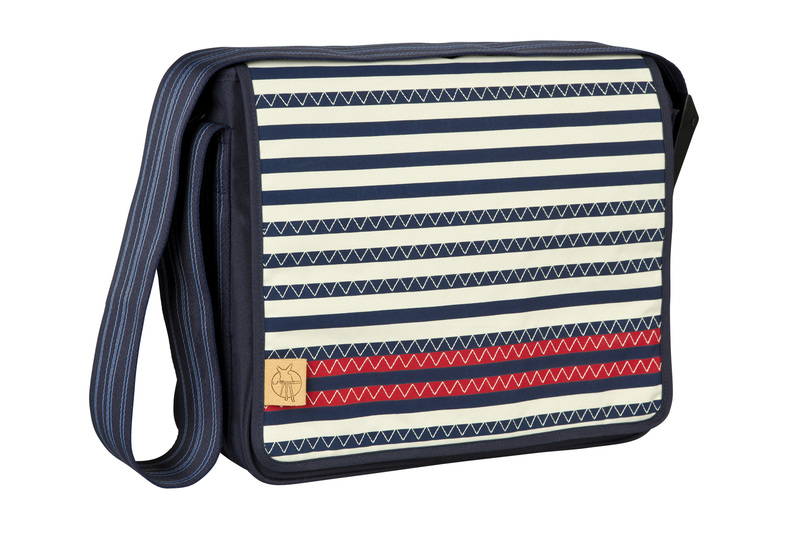 Lässig Casual Messenger Bag Striped zigzag navy