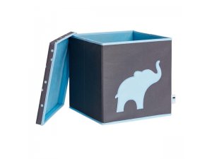 STORE IT Úložný box s víkem šedá s modrým slonem
