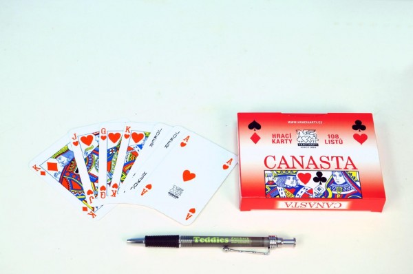 Canasta společenská hra karty v papírové krabičce