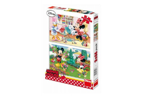 Puzzle Pracovitá Minnie 2x66 dílků 32,3x22cm v krabici 23x33x3,5cm