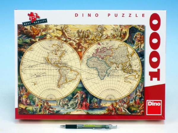 Puzzle Historická mapa 66x47cm 1000 dílků v krabici 37x27x5cm