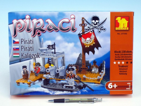 Stavebnice Dromader Piráti 27502 238ks v krabici 32x21,5x5cm