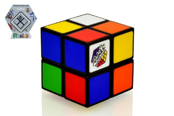 Rubikova kostka hlavolam 2x2 plast 4,5x4,5cm na kartě
