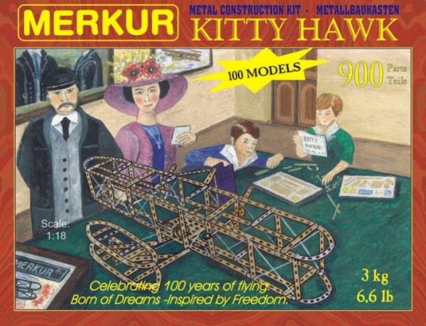 Stavebnice MERKUR Kitty Hawk 100 modelů 900ks v krabici
