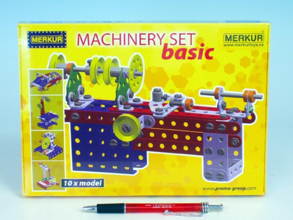 Stavebnice MERKUR Machinery set Basic 10 modelů v krabici 25,5x18x2cm