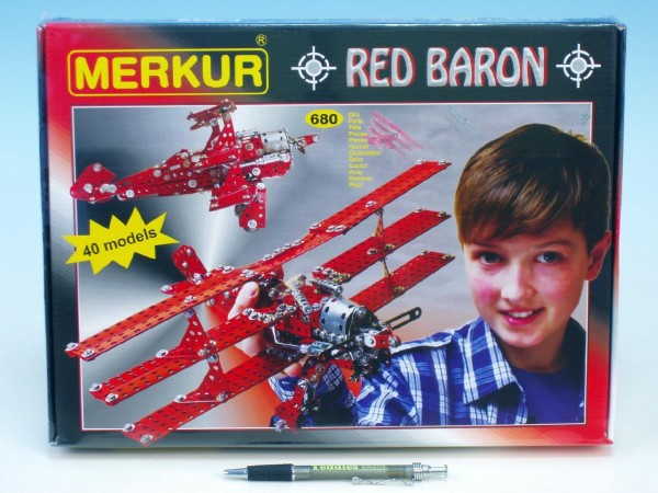 Stavebnice MERKUR Red Baron 40 modelů 680ks v krabici