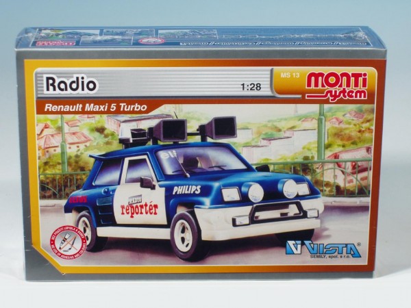 Stavebnice Monti 13 Radio Renault 1:28 v krabici 22x15x6cm