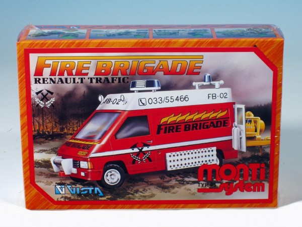 Stavebnice Monti 45 Fire Brigade-Renault Trafic 1:35 v krabici 22x16x5cm