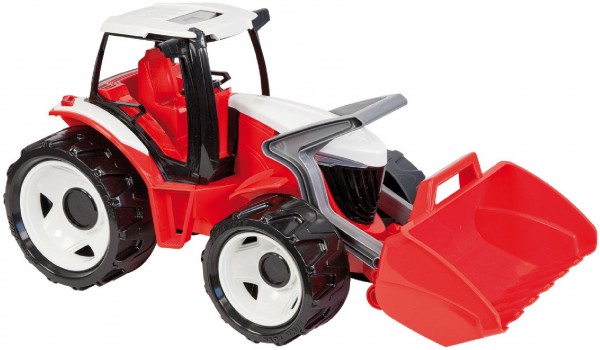 Traktor se lžící plast červeno-bílý 65cm v krabici od 3 let