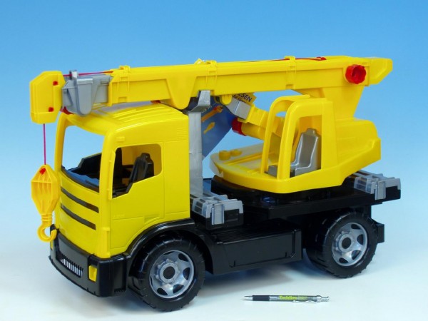 Autojeřáb plast 70cm 2-osý žlutý v krabici