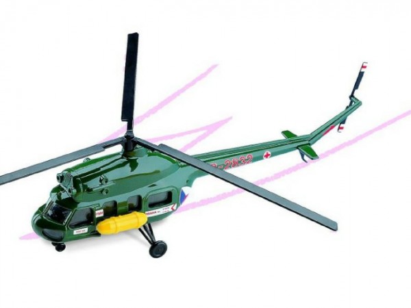 Model Kliklak Vrtulník Mil Mi-2 27,6x30cm v krabici 34x19,5x5,5cm