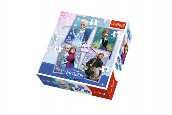 Puzzle Ledové království/Frozen 4v1 v krabici 28x28x6cm