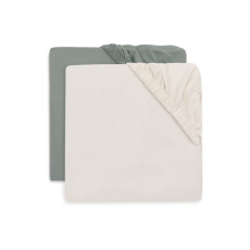 Prostěradlo napínací 40/50 x 80/90 cm 2 ks Sea Green/Ivory