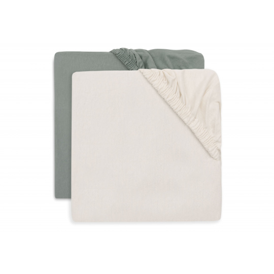 Prostěradlo napínací 40/50 x 80/90 cm 2 ks Sea Green/Ivory