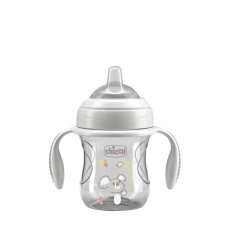 CHICCO Hrneček Transition učicí s držadly grey, 4m+