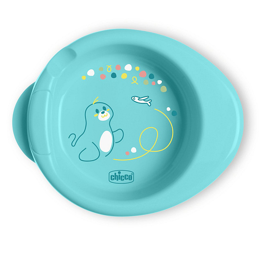 CHICCO Talíř protiskluzový udržující teplé jídlo teal 6m+ CHICCO Talíř protiskluzový udržující teplé jídlo teal 6m+