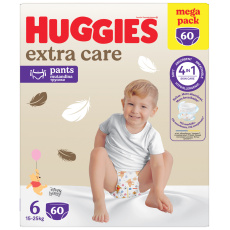 HUGGIES® Kalhotky plenkové jednorázové Extra Care Pants vel. 6, 60 ks BOX