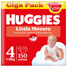 HUGGIES® Pleny jednorázové Little Movers vel. 4 (7-18 kg), 150 ks BOX