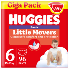 HUGGIES® Kalhotky jednorázové Little Movers Pants vel. 6 (15-25 kg), 96 ks BOX