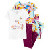 CARTER'S Pyžamo 4dílné triko kr. rukáv 2ks, legíny 2ks Unicorn & Flowers holka 12m