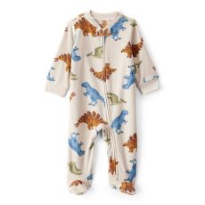 CARTER'S Overal na zip fleece Sleep & Play khaki Dino chlapec NB/vel.56