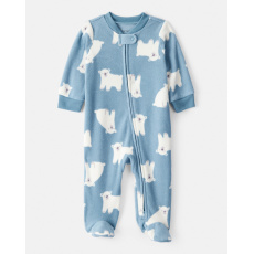 CARTER'S Overal na zip fleece Sleep & Play blue Polar bear chlapec NB/vel.56