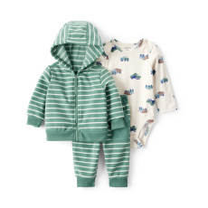 CARTER'S Set 3dílný fleece-body dl. rukáv ,mikina,kalhoty green stripe chlapec 12m/vel.80 CARTER'S Set 3dílný fleece-body dl. rukáv ,mikina,kalhoty green stripe chlapec 12m/vel.80