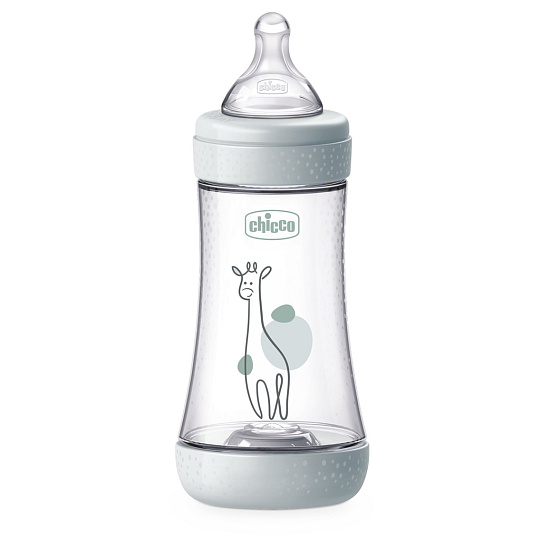 CHICCO Láhev kojenecká antikoliková Perfect5 240 ml neutral střední průtok 2m+ CHICCO Láhev kojenecká antikoliková Perfect5 240 ml neutral střední průtok 2m+