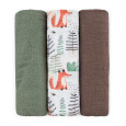 PETITE&MARS Sada plen bambusová mušelínová 3ks Moussy Forest Fox 68 x 68 cm