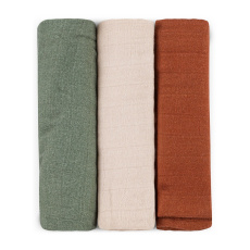 PETITE&MARS Sada plen bambusová mušelínová 3ks Moussy Earth Tones 68 x 68 cm PETITE&MARS Sada plen bambusová mušelínová 3ks Moussy Earth Tones 68 x 68 cm