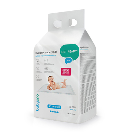 BABYONO Podložky přebalovací pod dítě 40 x 60 cm, 20ks + 2ks zdarma BABYONO Podložky přebalovací pod dítě 40 x 60 cm, 20ks + 2ks zdarma