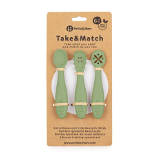 PETITE&MARS Set 3 ks silikonových tréninkových lžiček Take&Match Sweet Pea 6m+ PETITE&MARS Set 3 ks silikonových tréninkových lžiček Take&Match Sweet Pea 6m+