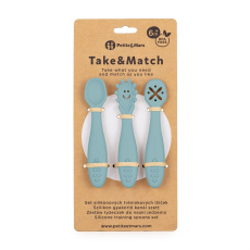 PETITE&MARS Set 3 ks silikonových tréninkových lžiček Take&Match Frosted Sky 6m+ PETITE&MARS Set 3 ks silikonových tréninkových lžiček Take&Match Frosted Sky 6m+