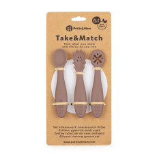 PETITE&MARS Set 3 ks silikonových tréninkových lžiček Take&Match Velvet Latte 6m+ PETITE&MARS Set 3 ks silikonových tréninkových lžiček Take&Match Velvet Latte 6m+