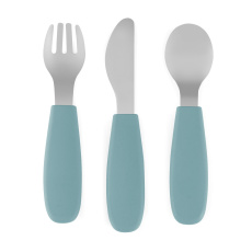 PETITE&MARS Sada příborů s nerezové oceli Take&Match Frosted Sky 12m+ PETITE&MARS Sada příborů s nerezové oceli Take&Match Frosted Sky 12m+