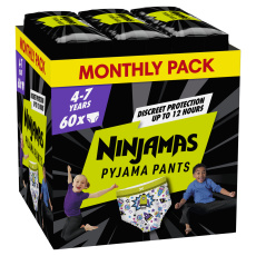PAMPERS Kalhotky plenkové Ninjamas Pyjama Pants Kosmické lodě, 60 ks, 7 let, 17kg-30kg