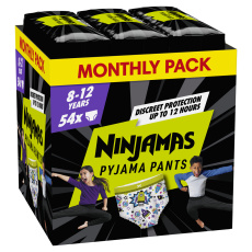 PAMPERS Kalhotky plenkové Ninjamas Pyjama Pants Kosmické lodě, 54 ks, 8 let, 27kg-43kg